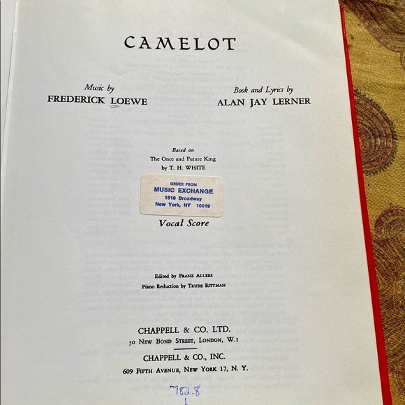 CAMELOT COMPLETE VOCAL SCORE Alan Jay Lerner & Frederick LOEWE 1962 1967 - Picture 3 of 15